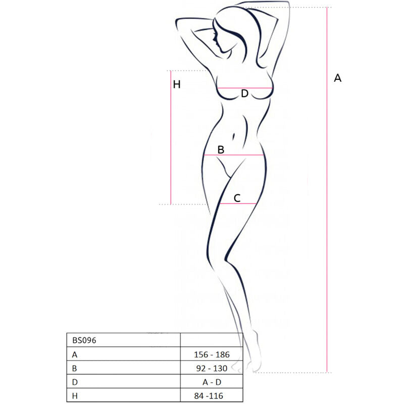PASSION - BS096 BLACK BODYSTOCKING ONE SIZE - NOCTURNA DESIRES