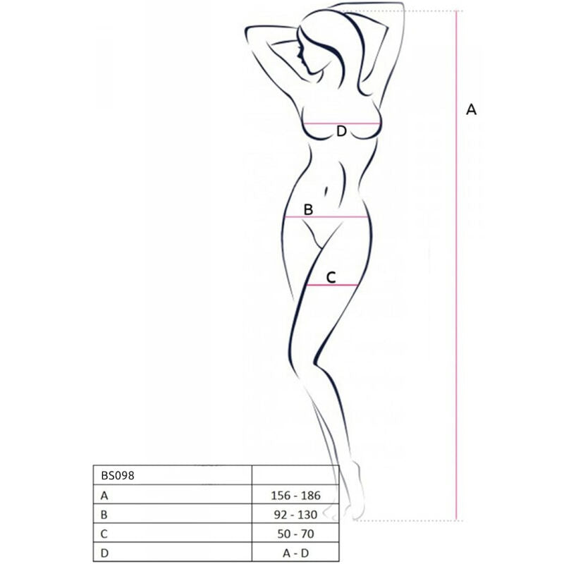 PASSION - BS098 WHITE BODYSTOCKING ONE SIZE - NOCTURNA DESIRES