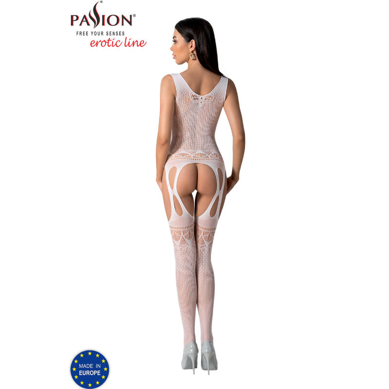 PASSION - BS099 WHITE BODYSTOCKING ONE SIZE - NOCTURNA DESIRES