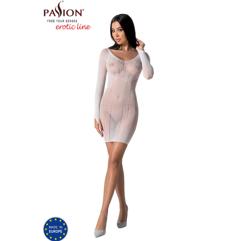 PASSION - BS101 WHITE BODYSTOCKING ONE SIZE - NOCTURNA DESIRES