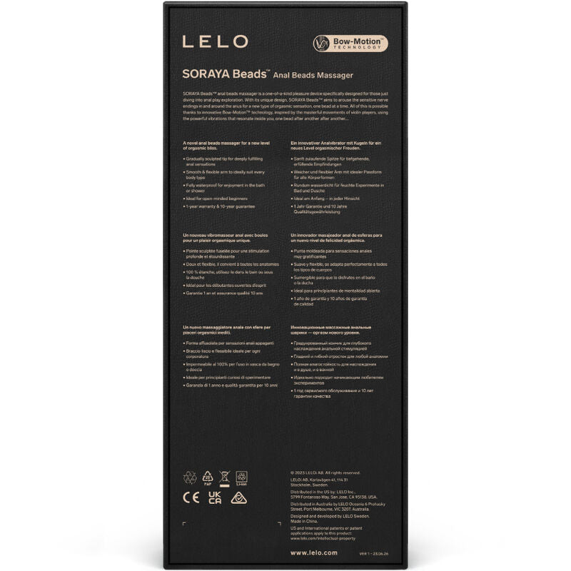 LELO - SORAYA BEADS BLACK ANAL MASSAGER - NOCTURNA DESIRES