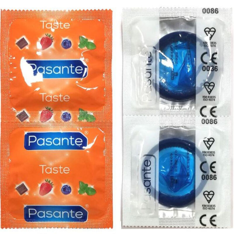 PASANTE - CONDOMS FLAVOR BLUEBERRY BAG 144 UNITS - NOCTURNA DESIRES