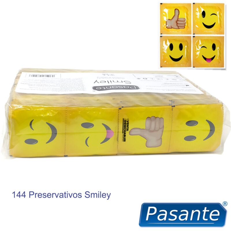 PASANTE - CONDOMS SMILEY BAG 144 UNITS - NOCTURNA DESIRES