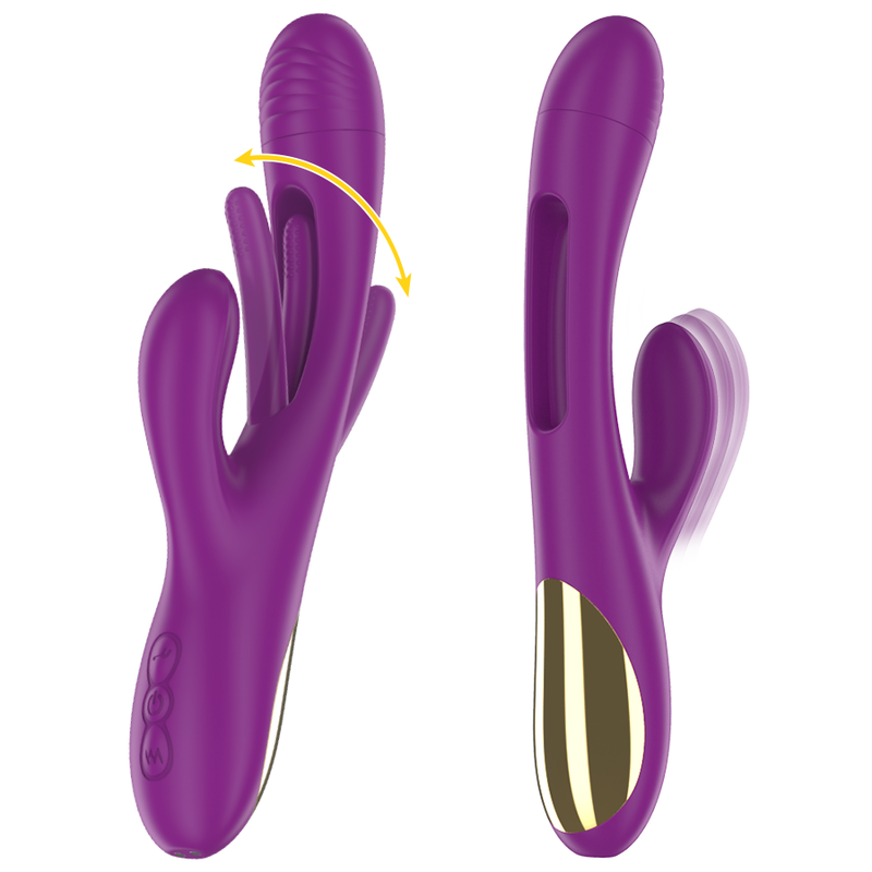 INTENSE - APOLO RECHARGEABLE MULTIFUNCTION VIBRATOR 7 VIBRATIONS WITH SWINGING MOTION PURPLE - NOCTURNA DESIRES