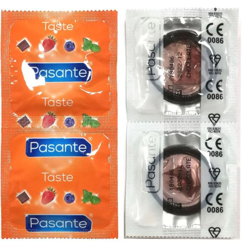 PASANTE - CONDOMS FLAVOR CHOCOLATE TEMPTATION BAG 144 UNITS - NOCTURNA DESIRES