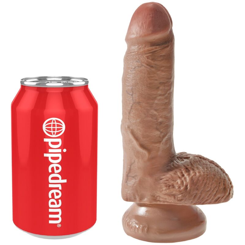 KING COCK - REALISTIC PENIS WITH BALLS 13.2 CM CARAMEL - NOCTURNA DESIRES