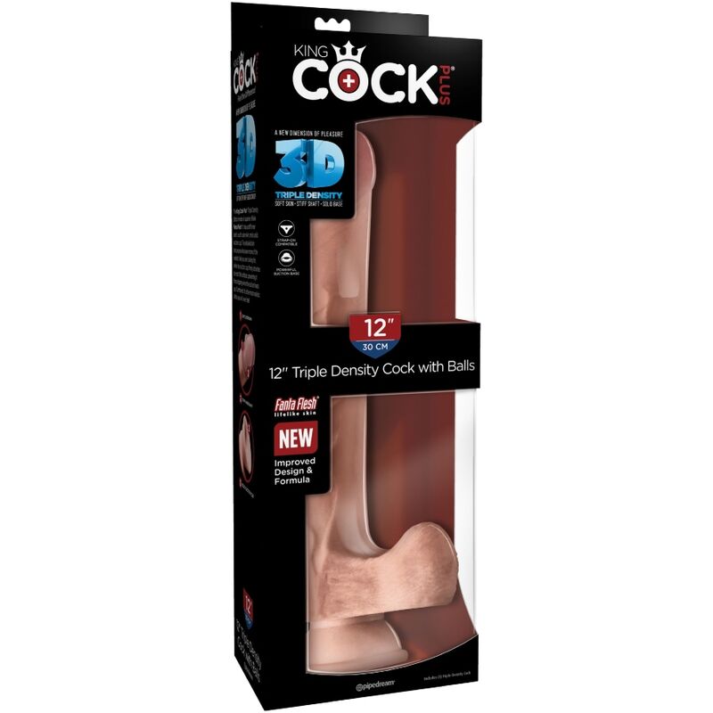 KING COCK - REALISTIC PENIS WITH BALLS 3D 24.8 CM LIGHT - NOCTURNA DESIRES