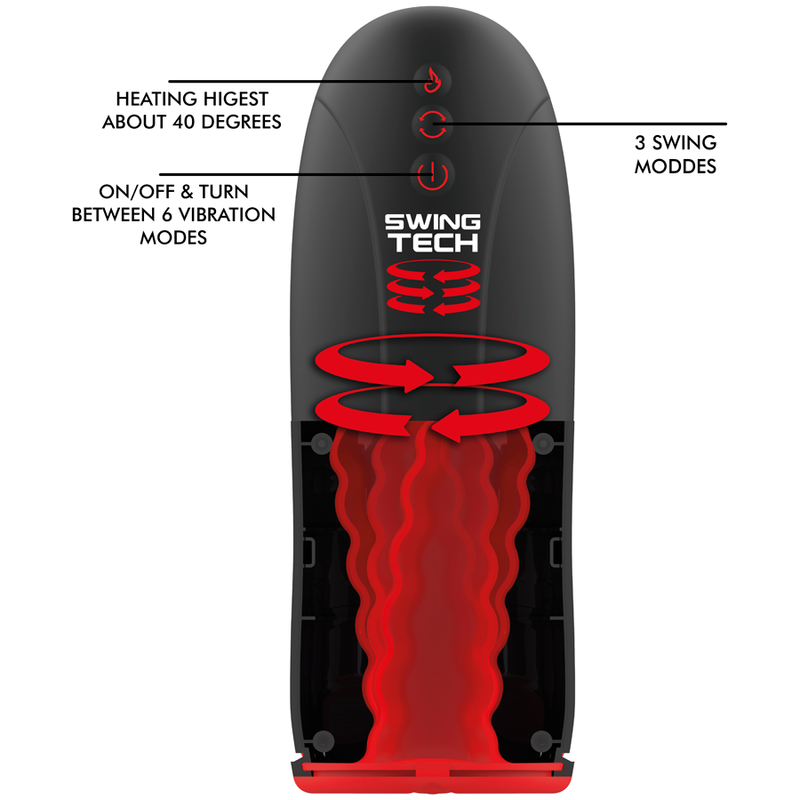 JAMYJOB - SWING-R HEATING EFFECT, SWING TECH AND VIBRATION MASTURBATOR - NOCTURNA DESIRES