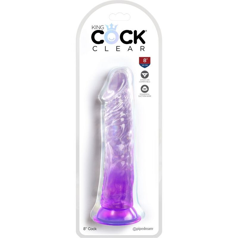 KING COCK - CLEAR REALISTIC PENIS 19.7 CM PURPLE - NOCTURNA DESIRES