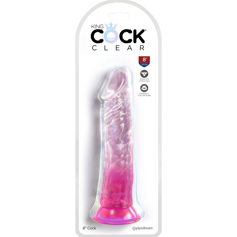 KING COCK - CLEAR REALISTIC PENIS 19.7 CM PINK - NOCTURNA DESIRES