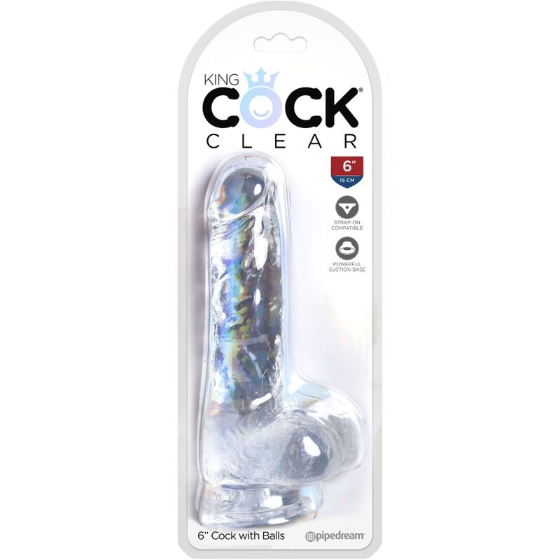 KING COCK - CLEAR REALISTIC PENIS WITH BALLS 13.5 CM TRANSPARENT - NOCTURNA DESIRES