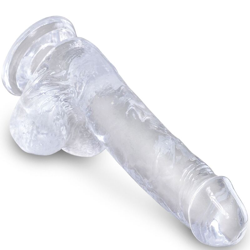 KING COCK - CLEAR REALISTIC PENIS WITH BALLS 13.5 CM TRANSPARENT - NOCTURNA DESIRES