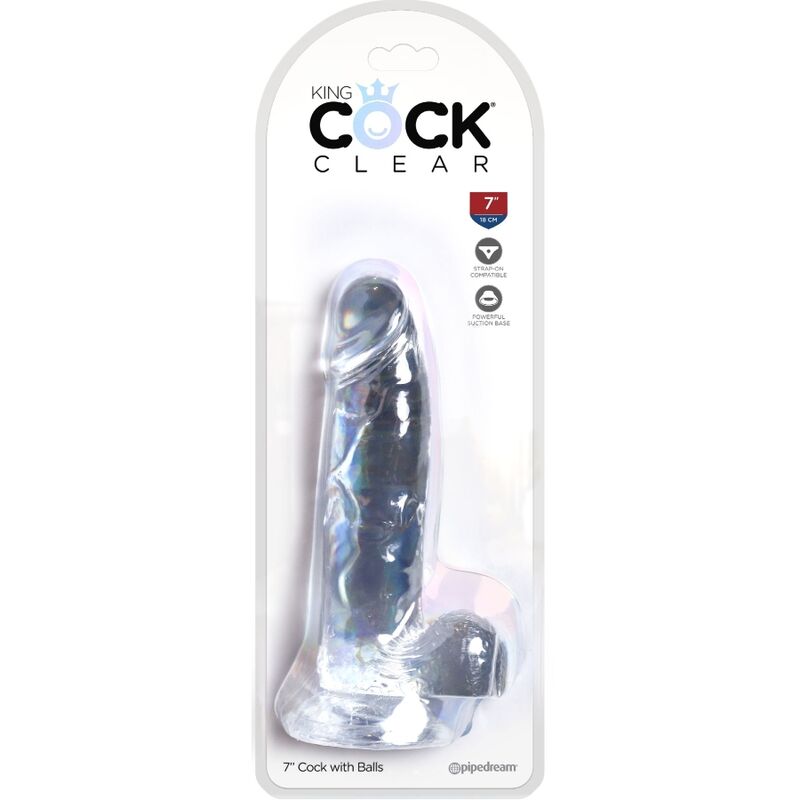 KING COCK - CLEAR REALISTIC PENIS WITH BALLS 15.2 CM TRANSPARENT - NOCTURNA DESIRES