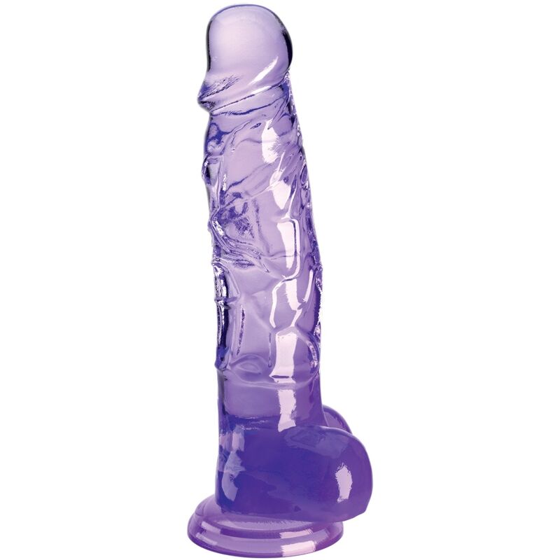 KING COCK - CLEAR REALISTIC PENIS WITH BALLS 16.5 CM PURPLE - NOCTURNA DESIRES