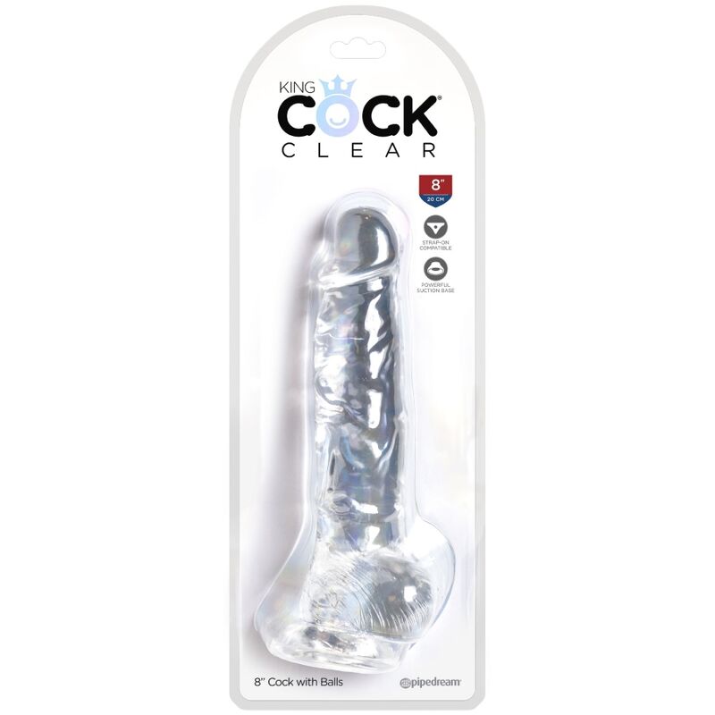 KING COCK - CLEAR REALISTIC PENIS WITH BALLS 16.5 CM TRANSPARENT - NOCTURNA DESIRES