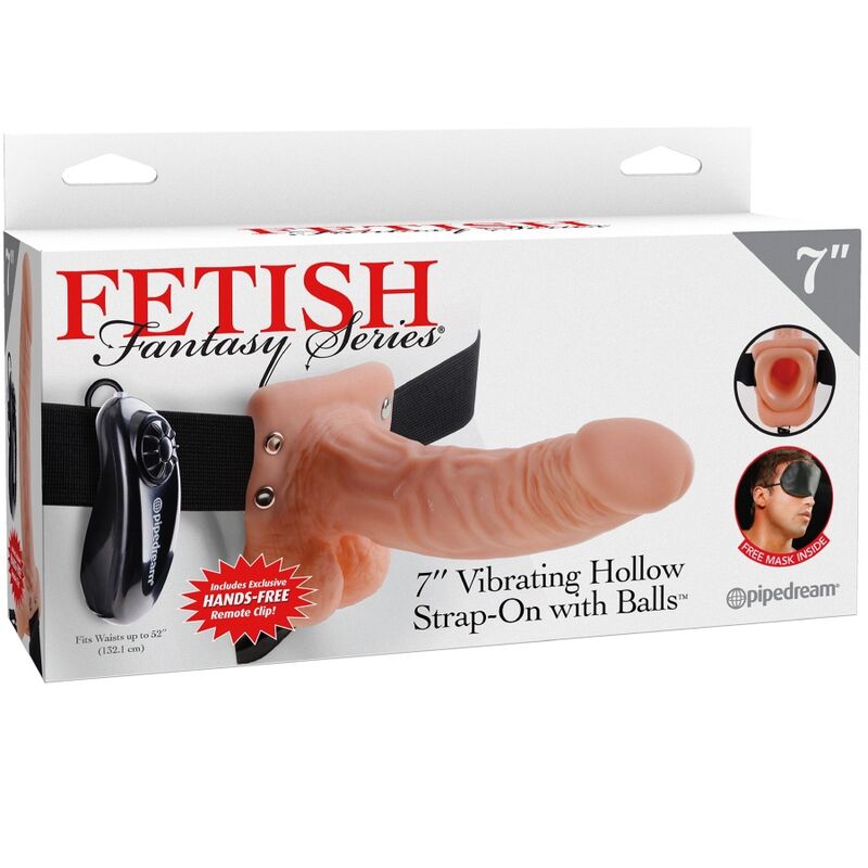 FETISH FANTASY SERIES - ADJUSTABLE HARNESS REMOTE CONTROL REALISTIC PENIS WITH TESTICLES 17.8 CM - NOCTURNA DESIRES