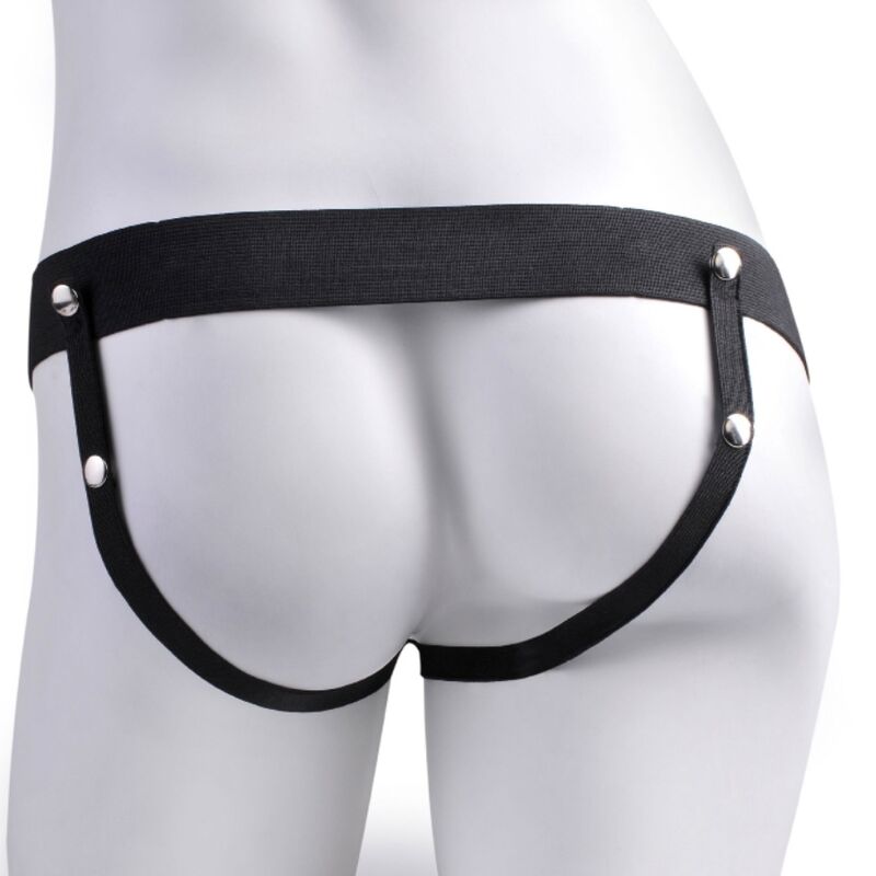 FETISH FANTASY SERIES - ADJUSTABLE HARNESS REALISTIC PENIS WITH BALLS RECHARGEABLE AND VIBRATOR 17.8 CM - NOCTURNA DESIRES