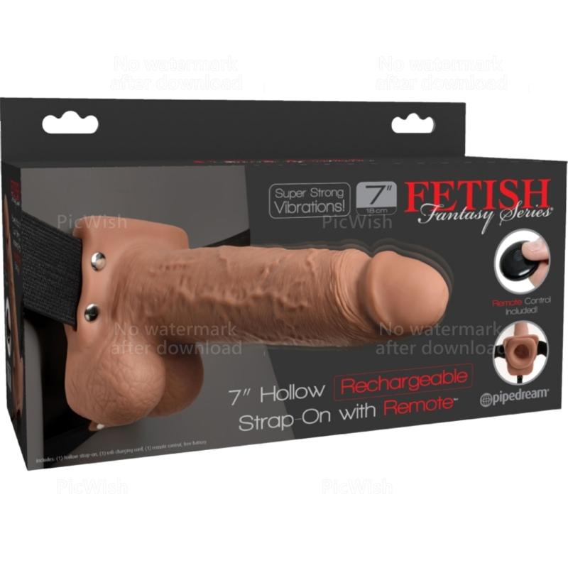FETISH FANTASY SERIES - ADJUSTABLE HARNESS REALISTIC PENIS WITH BALLS RECHARGEABLE AND VIBRATOR 17.8 CM - NOCTURNA DESIRES