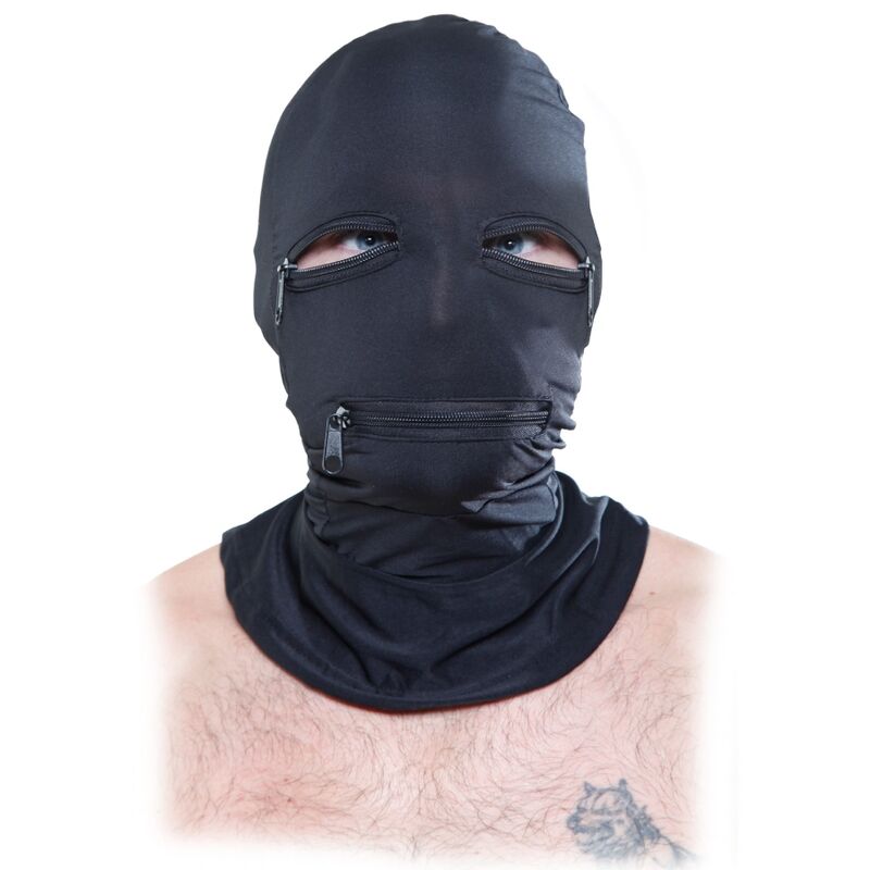 FETISH FANTASY SERIES - HOOD WITH ZIPPERS BLACK - NOCTURNA DESIRES