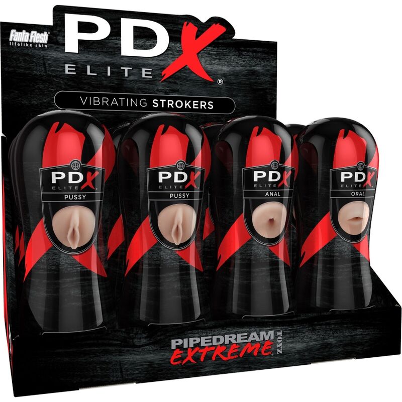 PDX ELITE - STROKER SET 12 UNITS: 6X VAGINA, 3X ANO, 3X MOUTH - NOCTURNA DESIRES