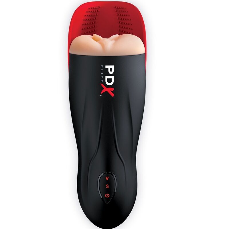 PDX ELITE - STROKER FUCK-O-MATIC VAGINA DOUBLE VIBRATION PENIS & TESTICLES - NOCTURNA DESIRES