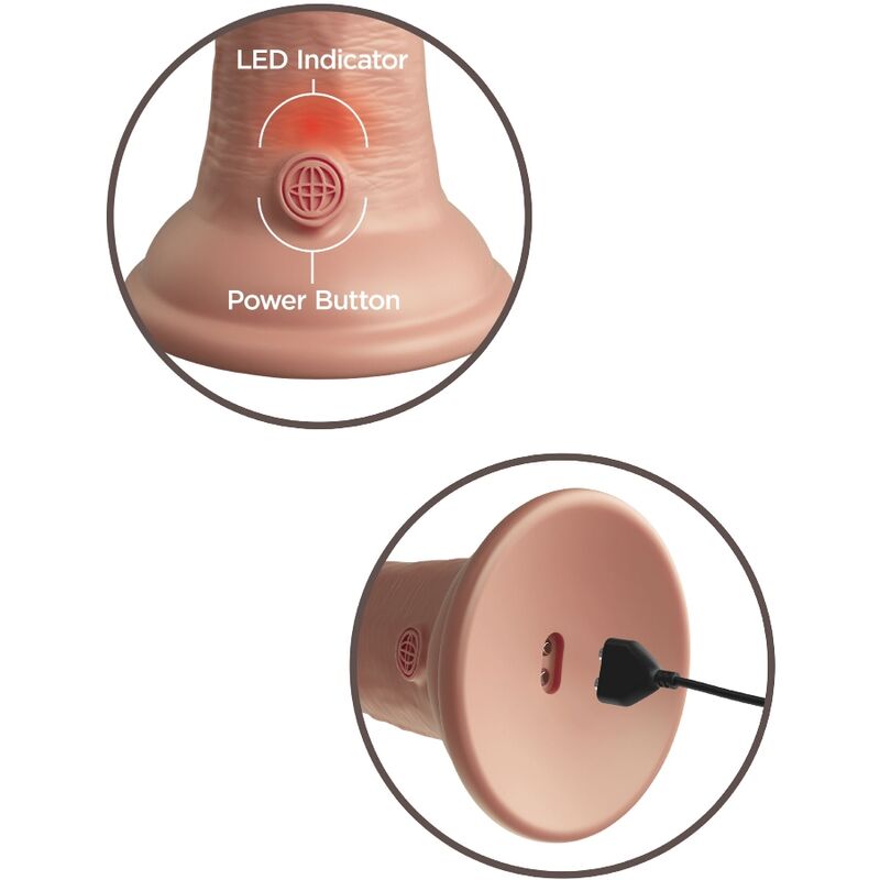 KING COCK - ELITE REALISTIC DILDO VIBRATING & SILICONE 15.2 CM - NOCTURNA DESIRES