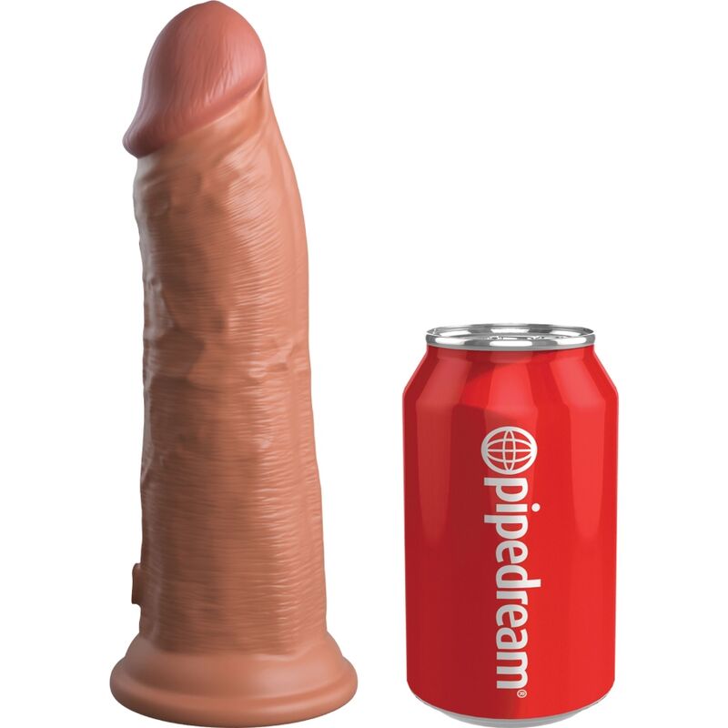 KING COCK - ELITE REALISTIC DILDO VIBRATING & SILICONE 20.3 CM CARAMEL - NOCTURNA DESIRES