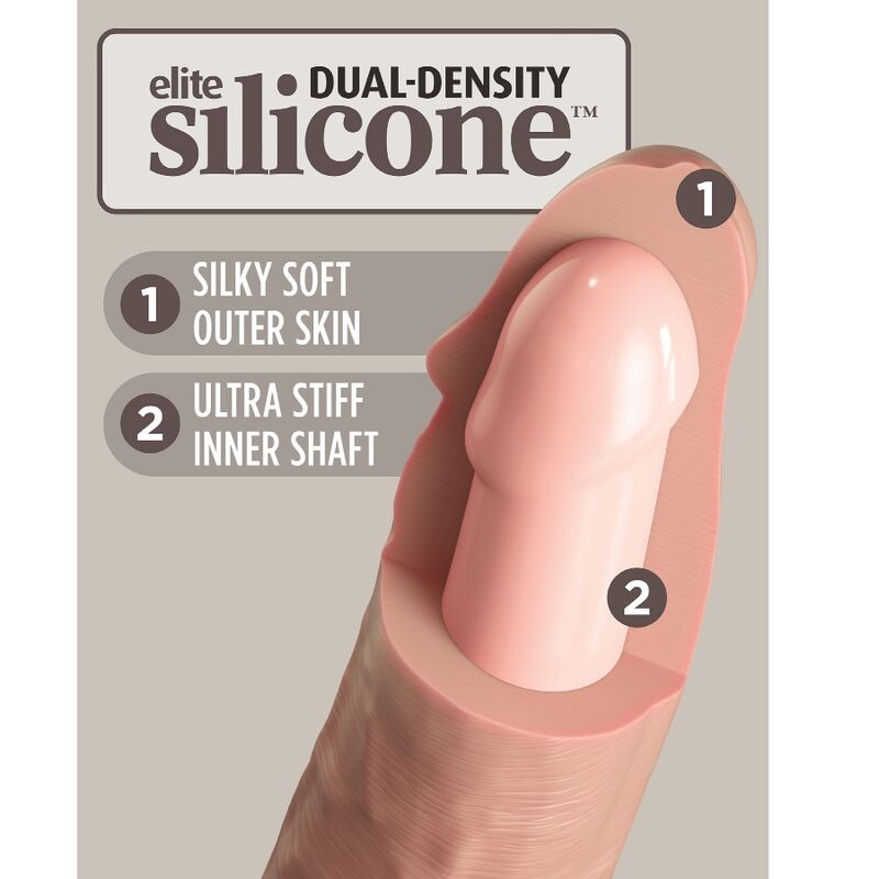 KING COCK - ELITE REALISTIC DILDO VIBRATOR & SILICONE REMOTE CONTROL 23 CM - NOCTURNA DESIRES