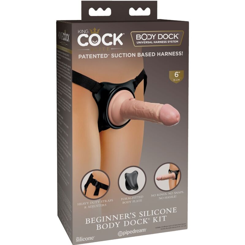 KING COCK - ELITE ADJUSTABLE HARNESS WITH DILDO 15.2 CM FOR BEGINNERS - NOCTURNA DESIRES