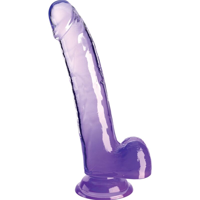 KING COCK - CLEAR DILDO WITH TESTICLES 20.3 CM PURPLE - NOCTURNA DESIRES