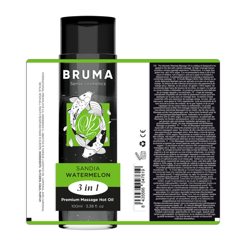 BRUMA - PREMIUM MASSAGE HOT OIL WATERMELON 3 IN 1 - 100 ML - NOCTURNA DESIRES