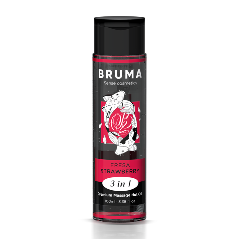 BRUMA - PREMIUM MASSAGE HOT OIL STRAWBERRY 3 IN 1 - 100 ML - NOCTURNA DESIRES