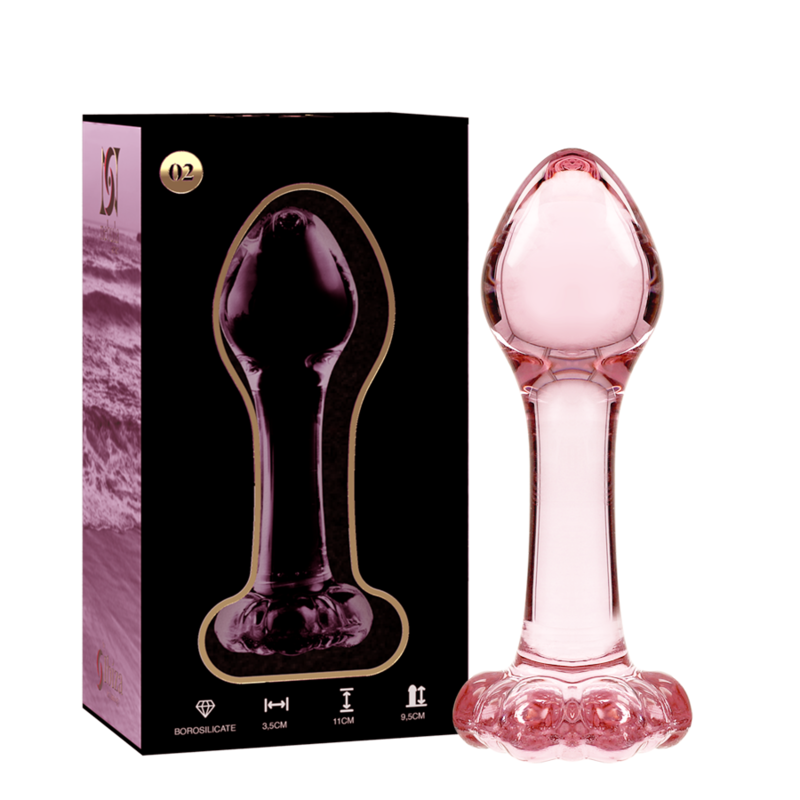 NEBULA SERIES BY IBIZA - MODEL 2 ANAL PLUG BOROSILICATE GLASS PINK 11 CM -O- 3.5 CM - NOCTURNA DESIRES