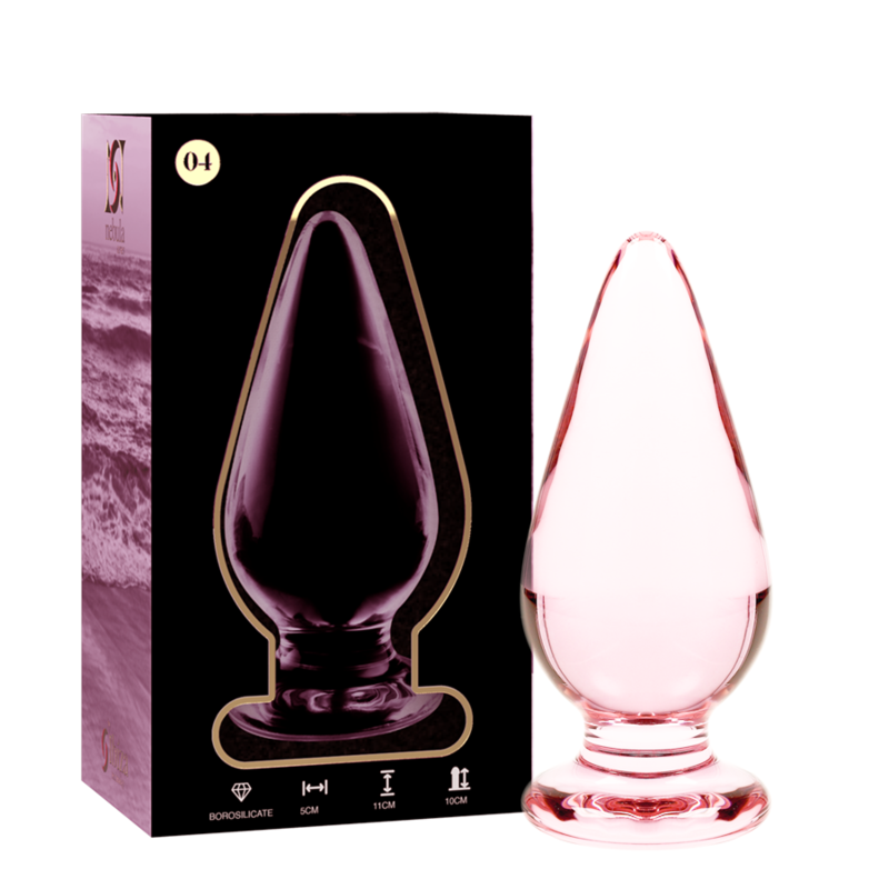 NEBULA SERIES BY IBIZA - MODEL 4 ANAL PLUG BOROSILICATE GLASS PINK 11 CM -O- 5 CM - NOCTURNA DESIRES