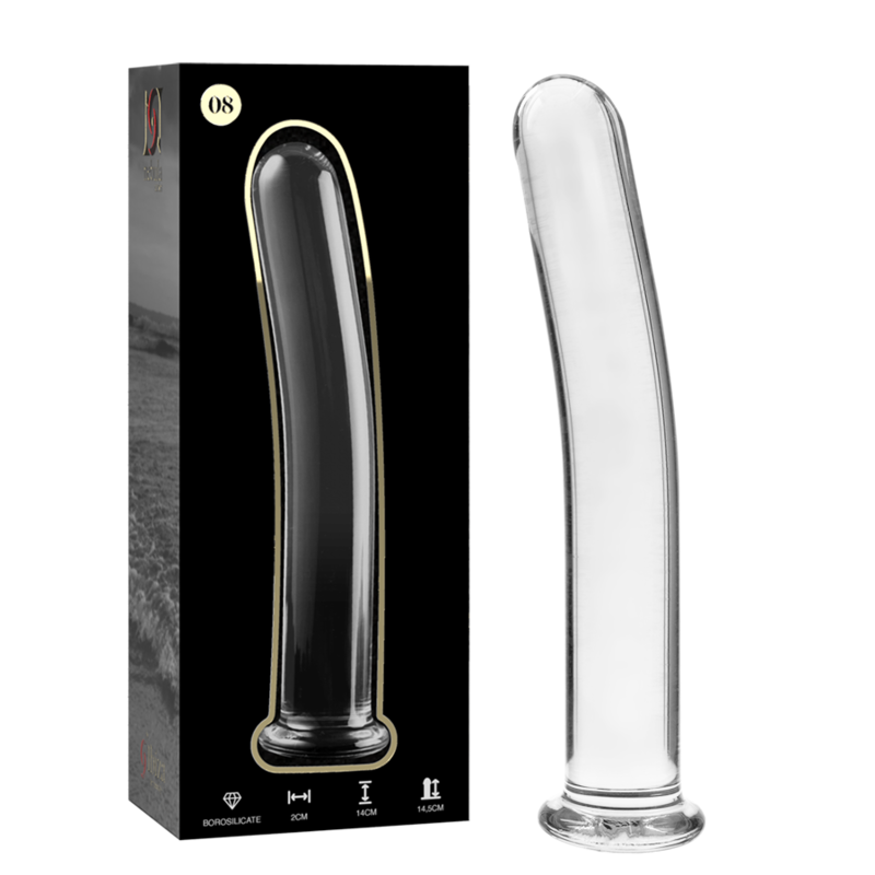 NEBULA SERIES BY IBIZA - MODEL 8 DILDO BOROSILICATE GLASS CLEAR 14.5 CM -O- 2 CM - NOCTURNA DESIRES