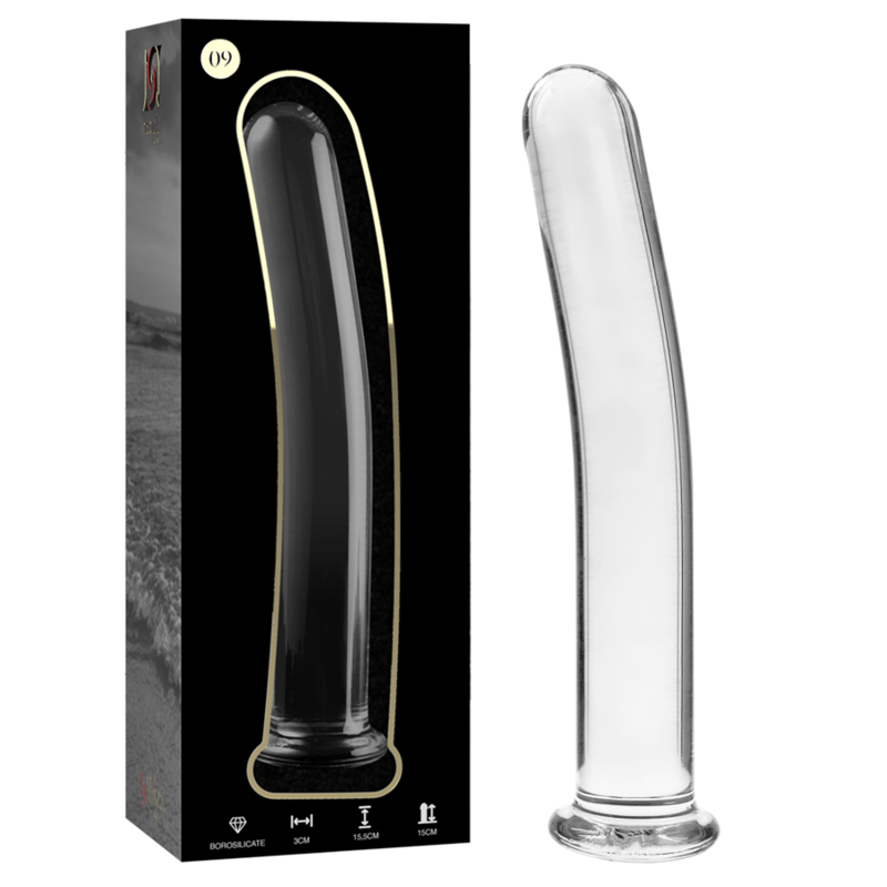 NEBULA SERIES BY IBIZA - MODEL 9 DILDO BOROSILICATE GLASS CLEAR 15.5 CM -O- 2.5 CM - NOCTURNA DESIRES