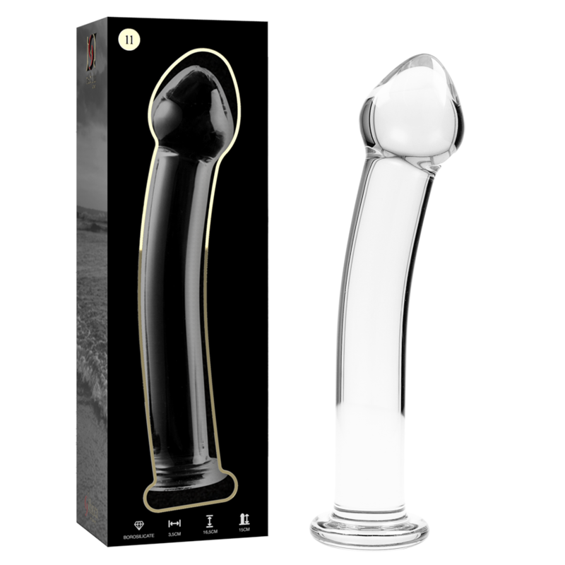 NEBULA SERIES BY IBIZA - MODEL 11 DILDO BOROSILICATE GLASS CLEAR 16 CM -O- 3 CM - NOCTURNA DESIRES