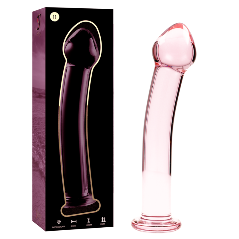 NEBULA SERIES BY IBIZA - MODEL 11 DILDO BOROSILICATE GLASS PINK 16 CM -O- 3 CM - NOCTURNA DESIRES