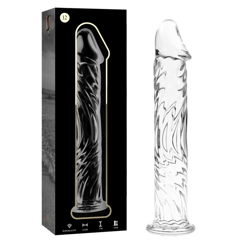NEBULA SERIES BY IBIZA - MODEL 12 DILDO BOROSILICATE GLASS CLEAR 17 CM -O- 3.5 CM - NOCTURNA DESIRES