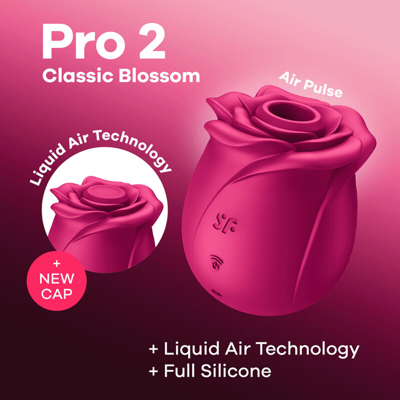 SATISFYER - AIR PULSE PRO 2 CLASSIC BLOSSOM VIBRATOR - NOCTURNA DESIRES