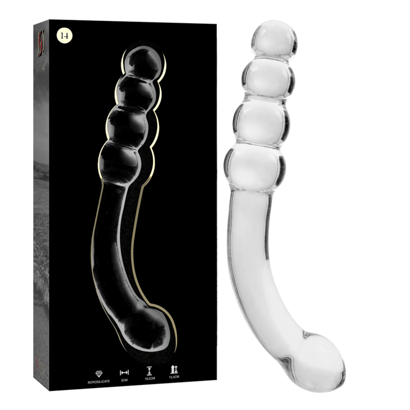 NEBULA SERIES BY IBIZA - MODEL 14 DILDO BOROSILICATE GLASS CLEAR 18.5 CM -O- 3 CM - NOCTURNA DESIRES