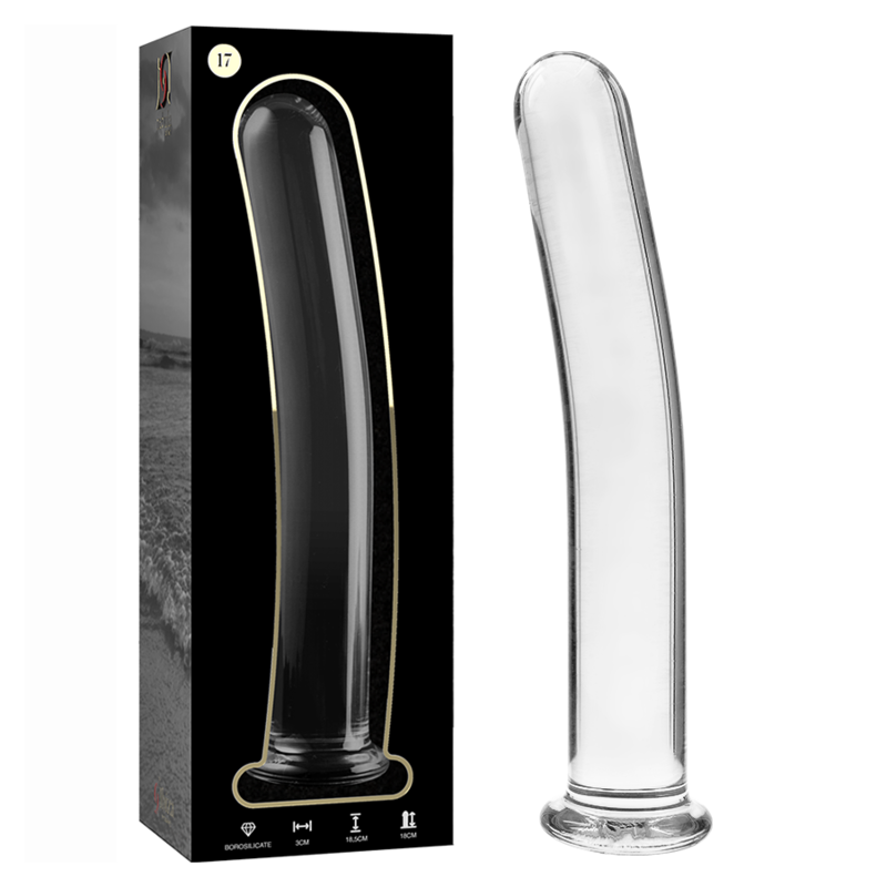 NEBULA SERIES BY IBIZA - MODEL 17 DILDO BOROSILICATE GLASS CLEAR 18.5 CM -O- 3 CM - NOCTURNA DESIRES