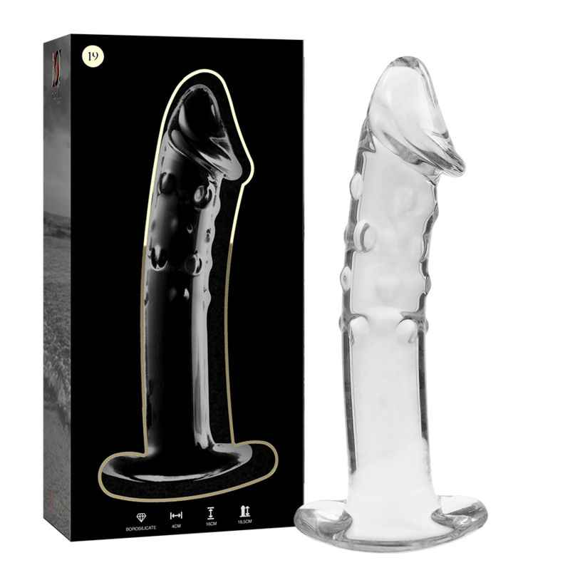 NEBULA SERIES BY IBIZA - MODEL 19 DILDO BOROSILICATE GLASS CLEAR 18.5 CM -O- 4 CM - NOCTURNA DESIRES