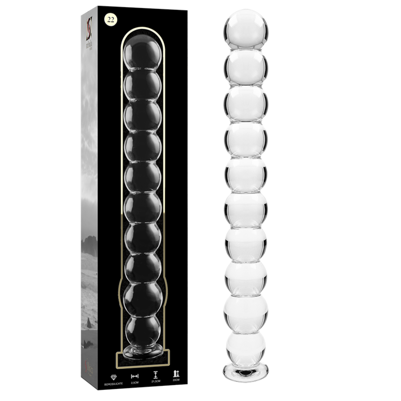 NEBULA SERIES BY IBIZA - MODEL 22 DILDO BOROSILICATE GLASS CLEAR 21.5 CM -O- 2.5 CM - NOCTURNA DESIRES