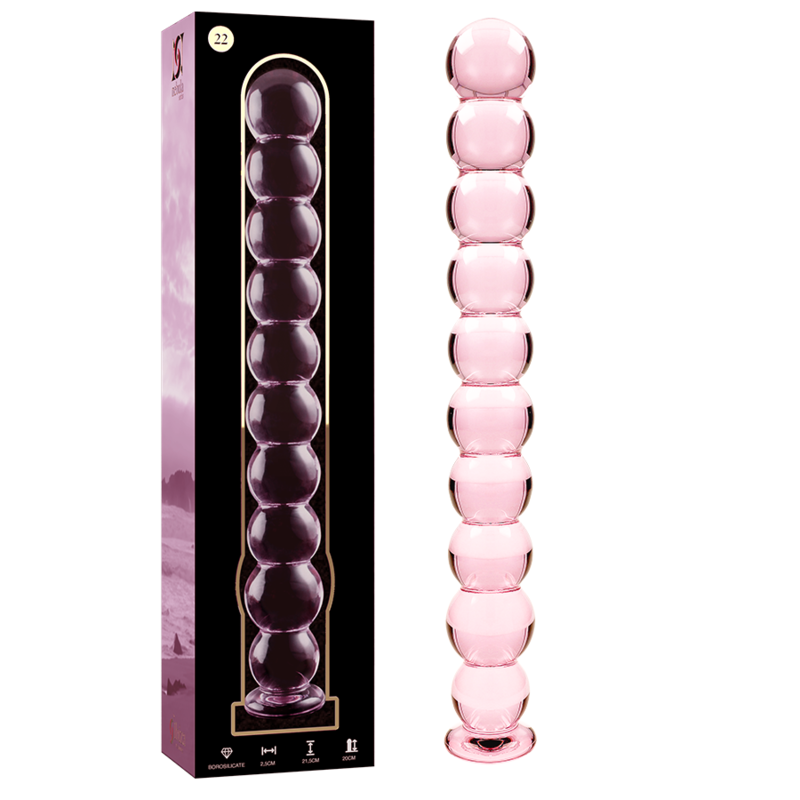 NEBULA SERIES BY IBIZA - MODEL 22 DILDO BOROSILICATE GLASS PINK 21.5 CM -O- 2.5 CM - NOCTURNA DESIRES