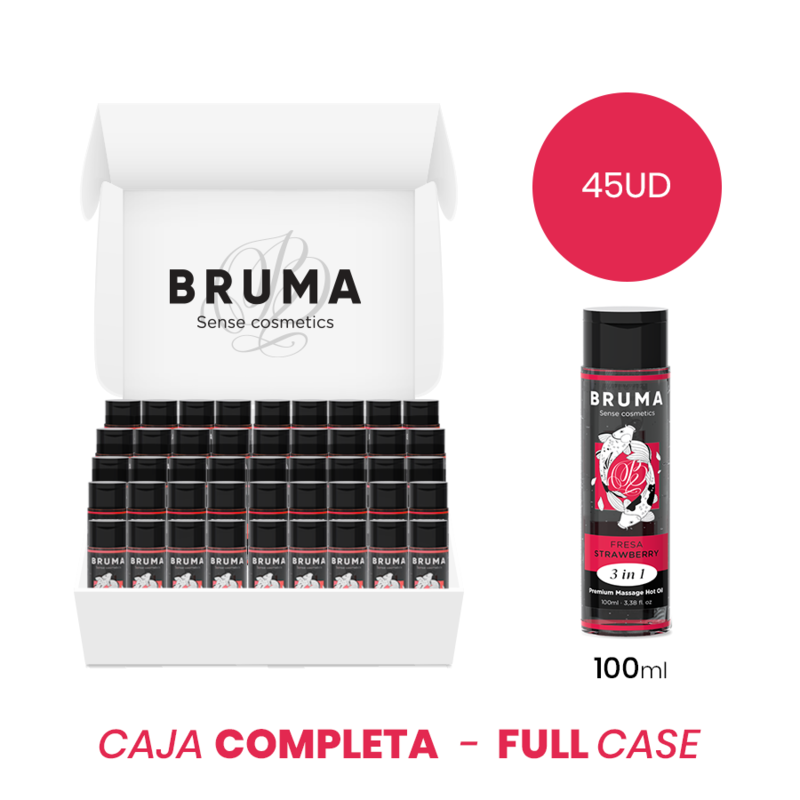 MOQ 45 - BRUMA PREMIUM MASSAGE HOT OIL STRAWBERRY 3 IN 1 - 100 ML - NOCTURNA DESIRES