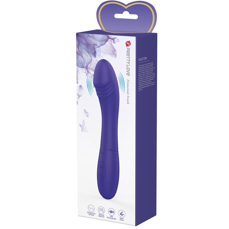 PRETTY LOVE - ELEMENTAL YOUTH VIOLET VIBRATOR DILDO - NOCTURNA DESIRES