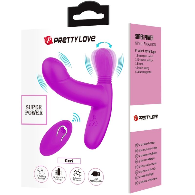 PRETTY LOVE - GERI CLITORIS MASSAGER PINK REMOTE CONTROL - NOCTURNA DESIRES