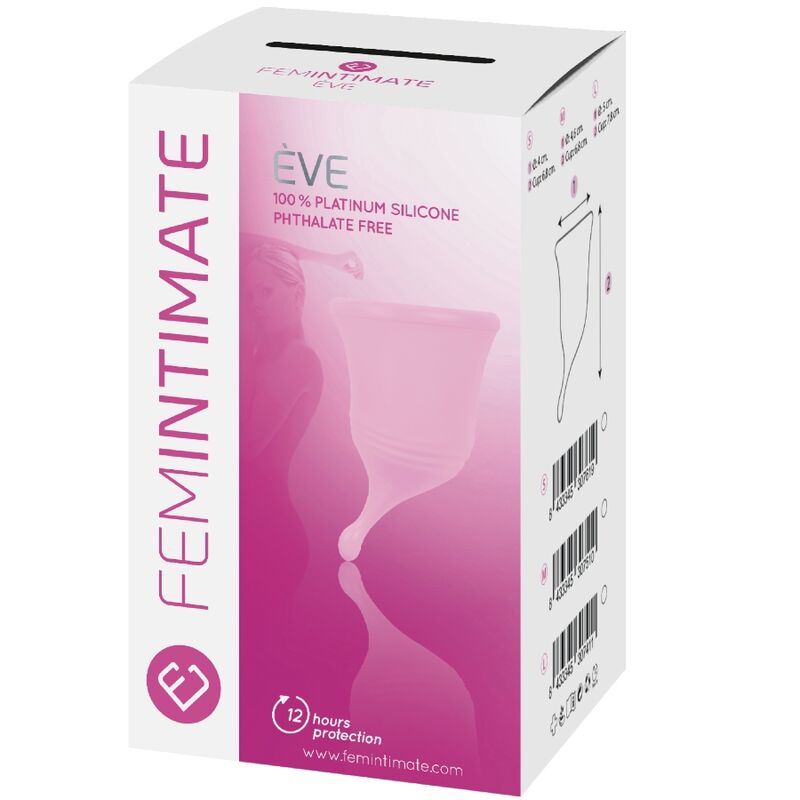 FEMINTIMATE - EVE NEW SILICONE MENSTRUAL CUP - SIZE S - NOCTURNA DESIRES