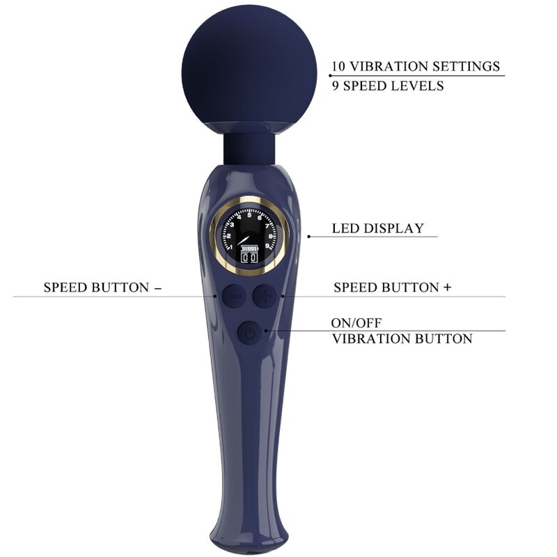 PRETTY LOVE - SKYLER VIBRATOR WAND BLUE - NOCTURNA DESIRES